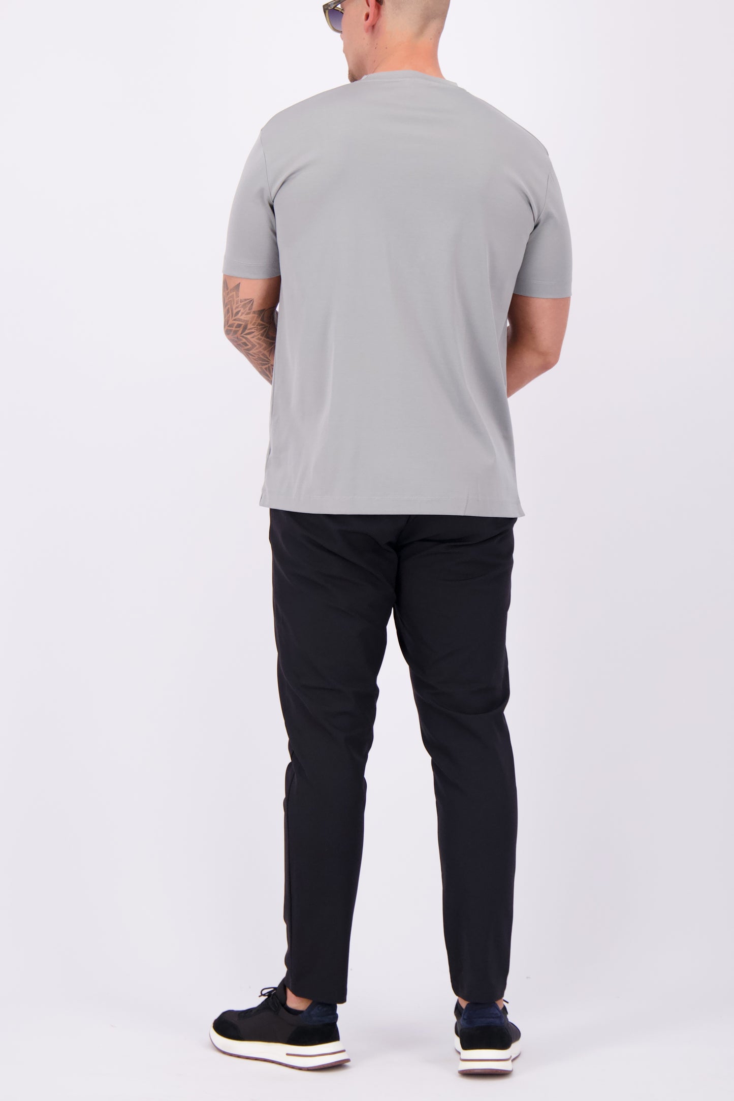 Les Brutes mercerised tshirt light grey glans tshirt lichtgrijs