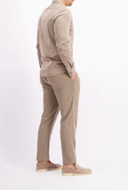 Les Brutes shirt taupe mercerised overhemd taupe beige mercerised