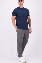 Les Brutes mercerised tshirt Navy blue glans t-shirt donkerblauw marine blauw