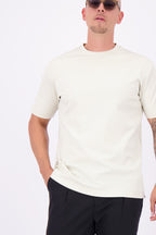 Mercerised tshirt pearl white beige creme glans t-shirt 