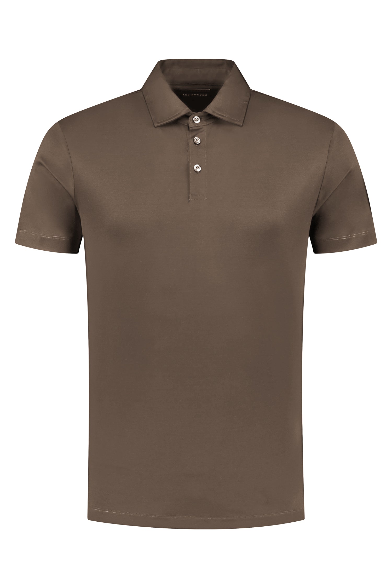 Mercerised polo coffee polo bruin heren