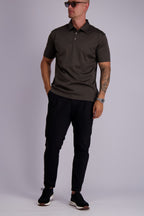 Les Brutes mercerised polo shirt dark forest green glans polo donkergroen