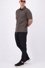 Les Brutes mercerised polo shirt dark forest green glans polo donkergroen