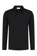 Les Brutes luxury mercerised polo long sleeve in black for men. Crafted with premium supima cotton for extra comfort and sustainability