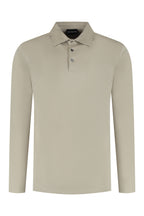 Les Brutes polo longsleeve beige mercerised polo lange mouw beige creme mercerised