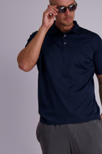 Les Brutes mercerised polo shirt dark blue navy glans polo donkerblauw