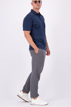 Les Brutes mercerised polo shirt dark blue navy glans polo donkerblauw