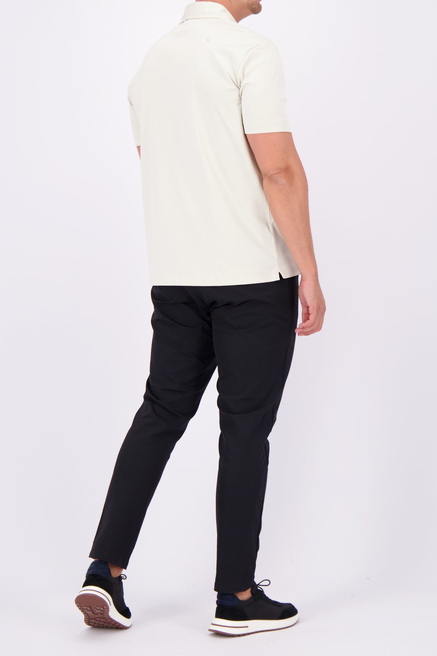 Les Brutes mercerised polo pearl white glans polo shirt wit 