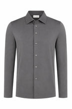 Luxury mercerised shirt in grey from Les Brutes for men. Crafted with double mercerised supima cotton for smart ocassions