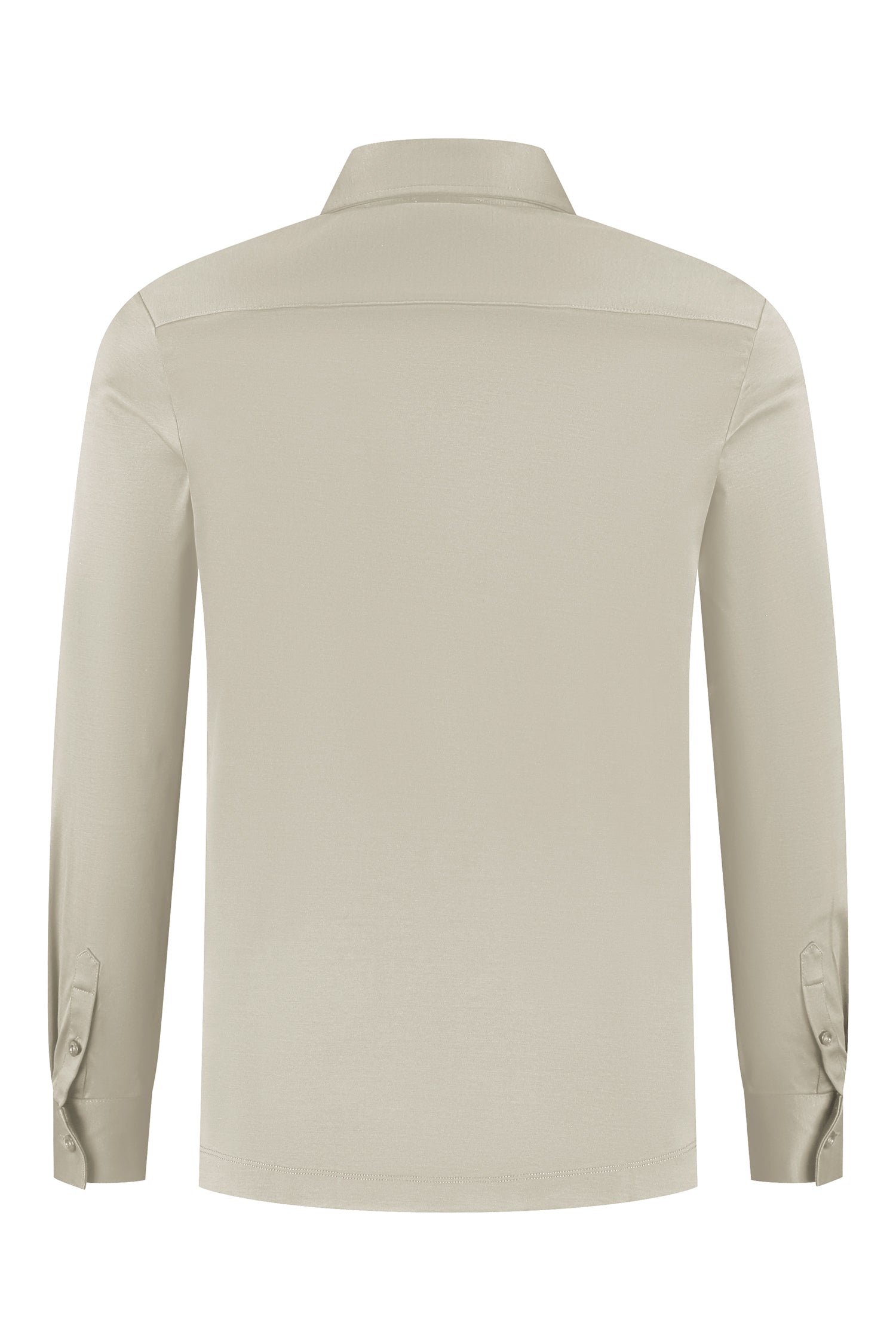 Les Brutes shirt beige mercerised overhemd taupe beige mercerised