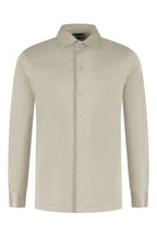 Les Brutes shirt beige mercerised overhemd taupe beige mercerised