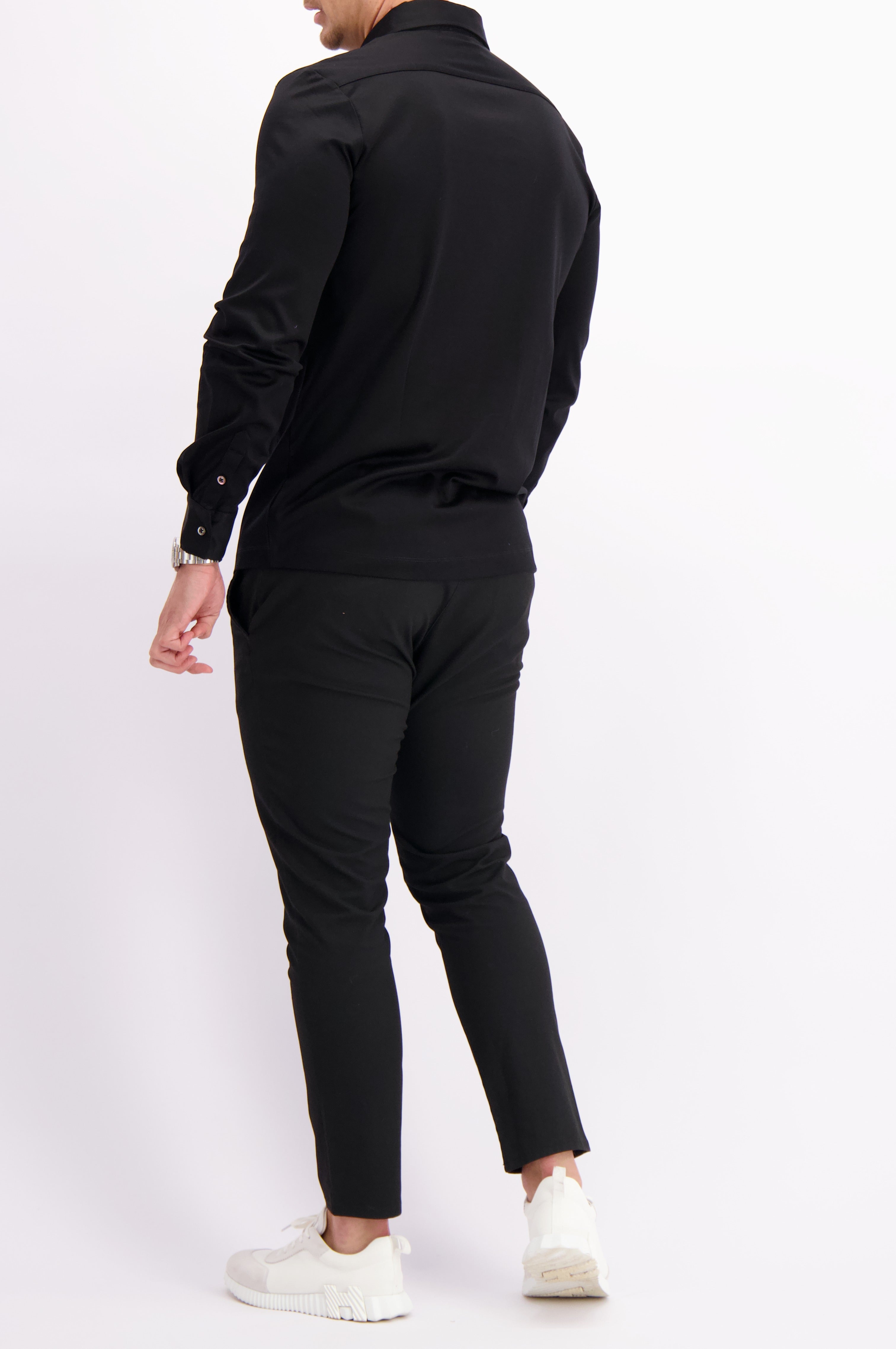 Les Brutes shirt black mercerised overhemd zwart mercerised