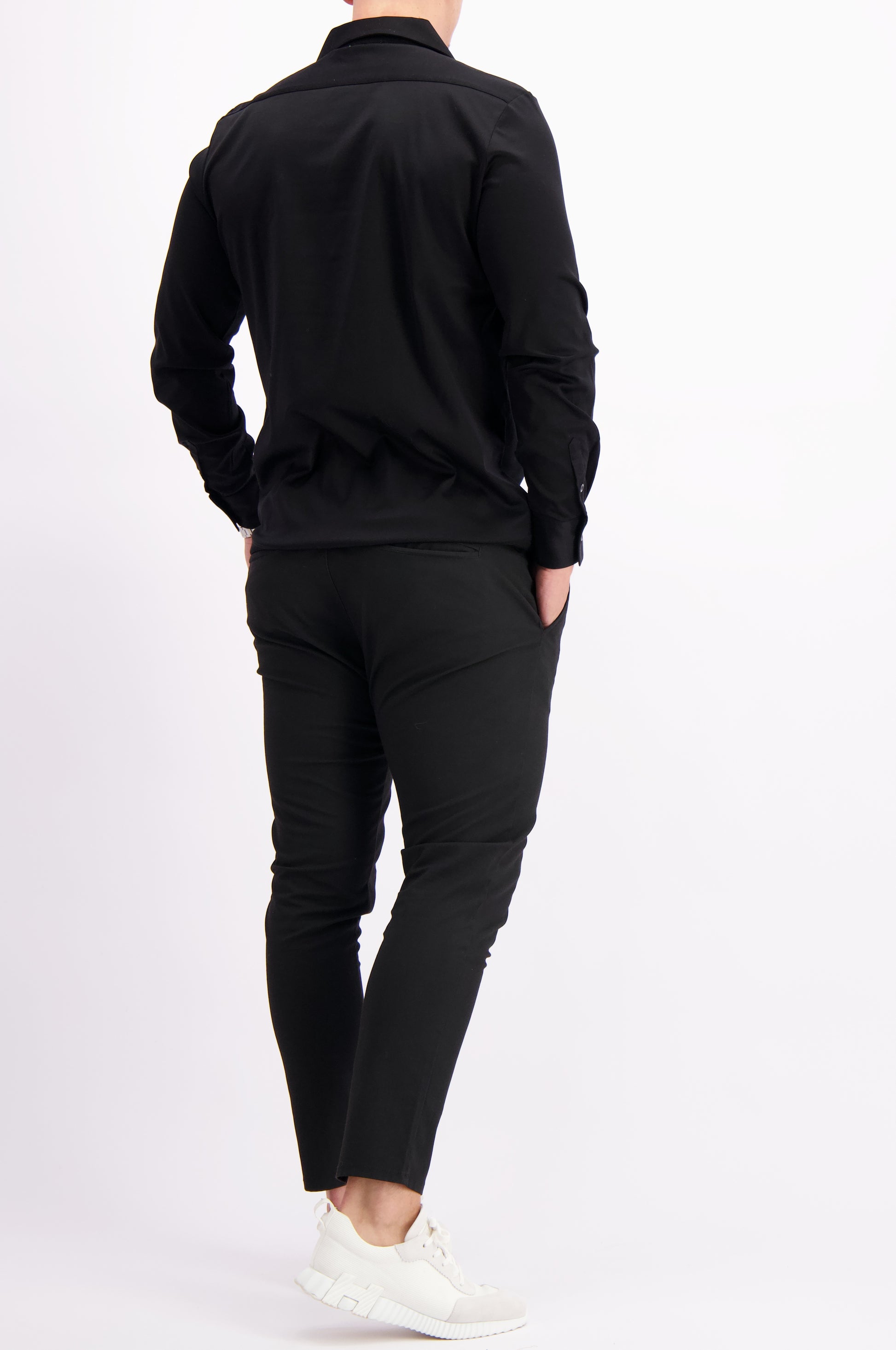 Les Brutes shirt black mercerised overhemd zwart mercerised