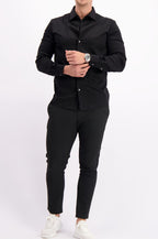 Les Brutes shirt black mercerised overhemd zwart mercerised