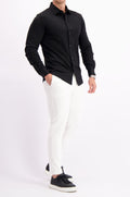 Les Brutes shirt black mercerised overhemd zwart mercerised