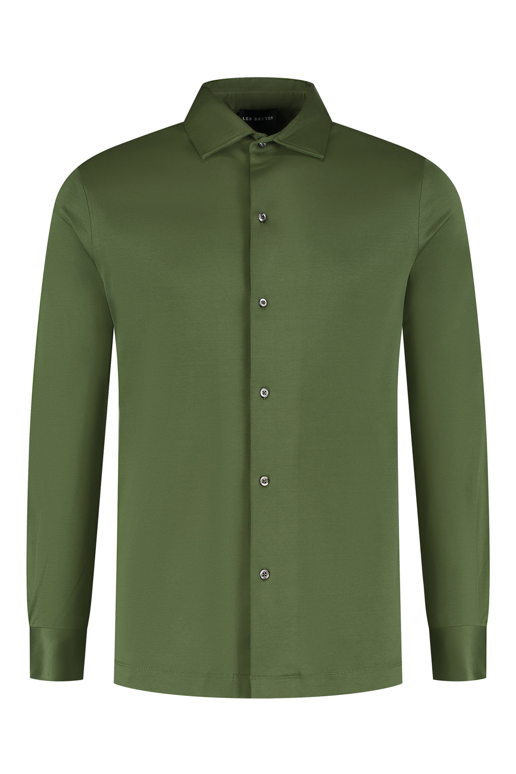 Les Brutes shirt green mercerised overhemd groen army mercerised