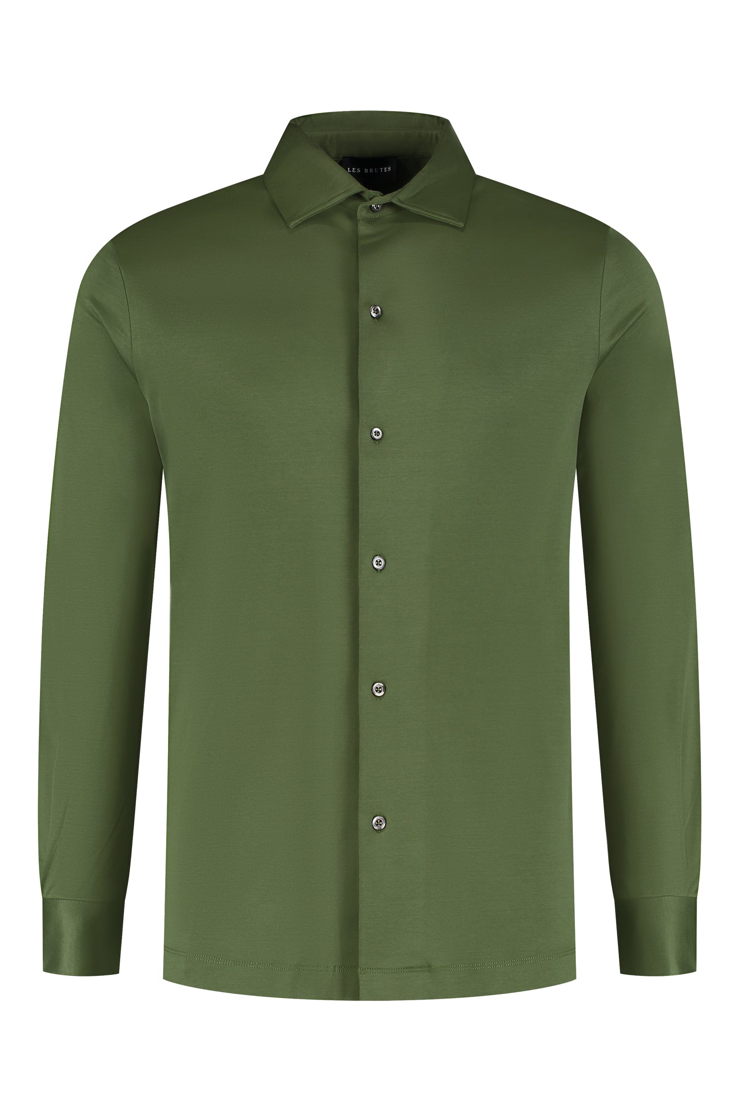 Les Brutes shirt green mercerised overhemd groen army mercerised