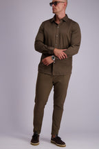Les Brutes mercerised classic shirt coffee brown formal shirt overhemd bruin donkerbruin