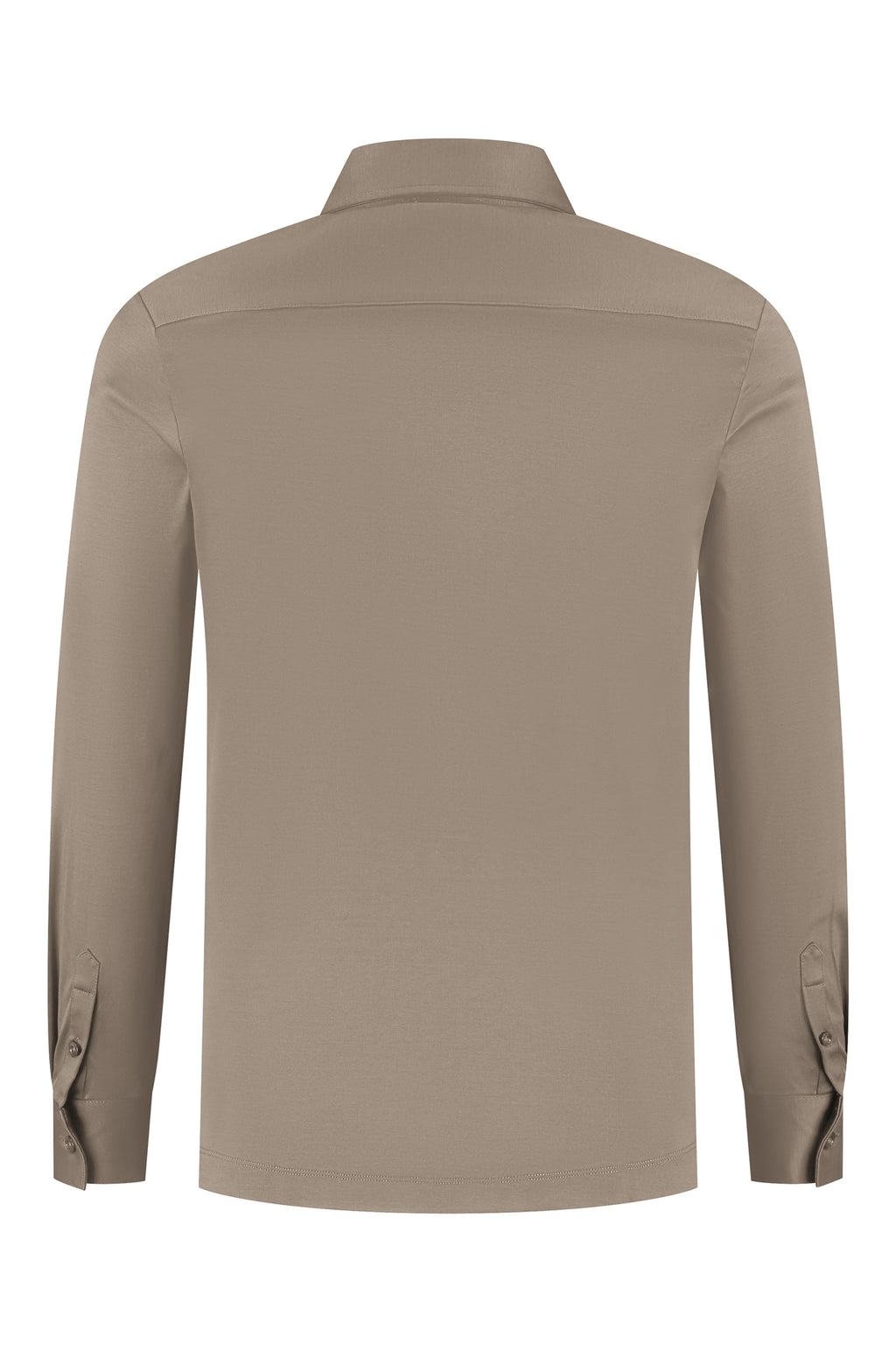 Les Brutes shirt taupe mercerised overhemd taupe beige mercerised
