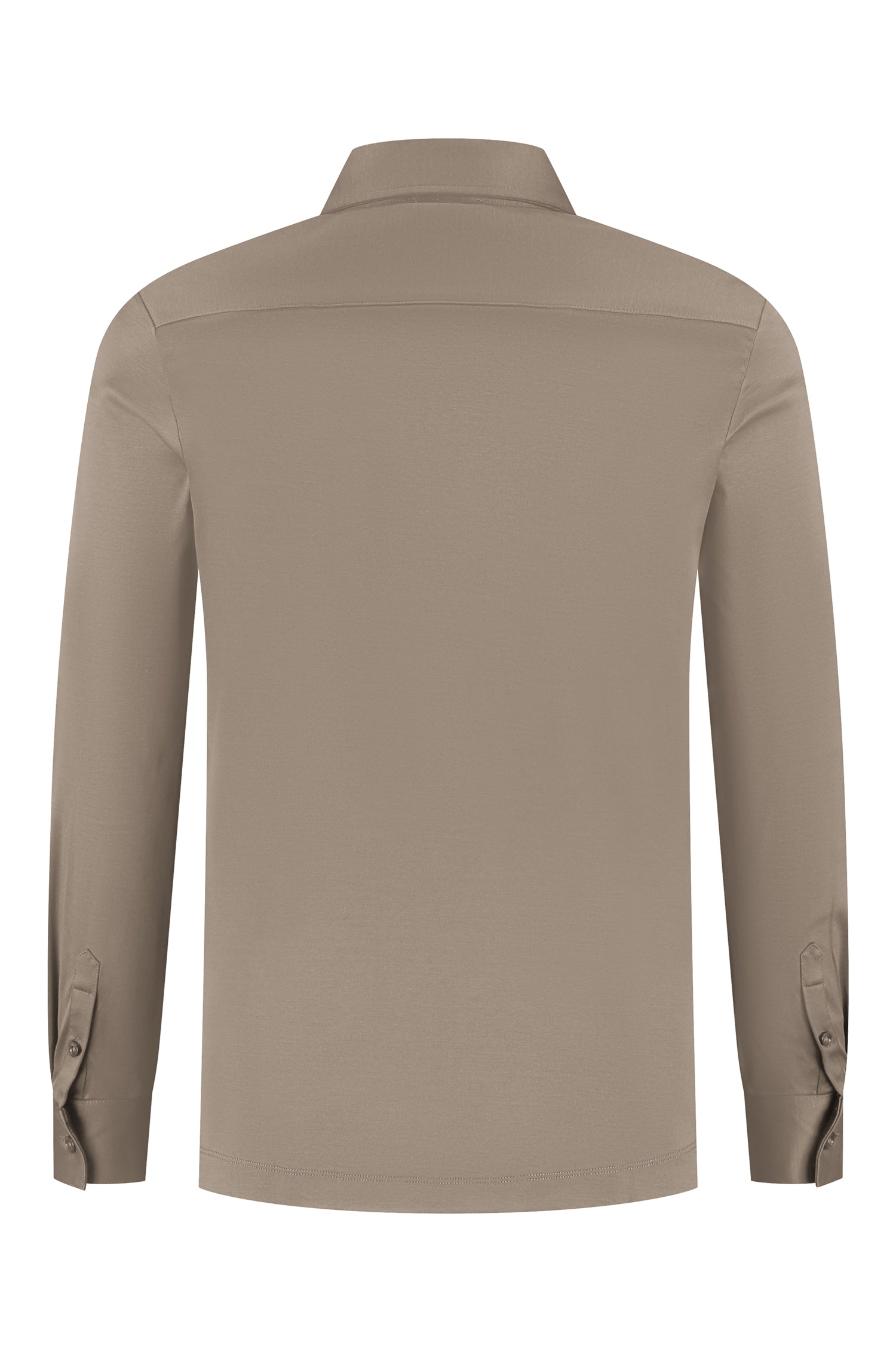 Les Brutes shirt taupe mercerised overhemd taupe beige mercerised