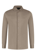 Les Brutes shirt taupe mercerised overhemd taupe beige mercerised