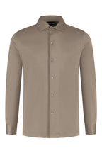 Les Brutes shirt taupe mercerised overhemd taupe beige mercerised