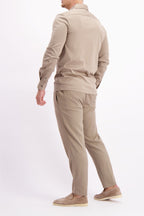 Les Brutes shirt taupe mercerised overhemd taupe beige mercerised