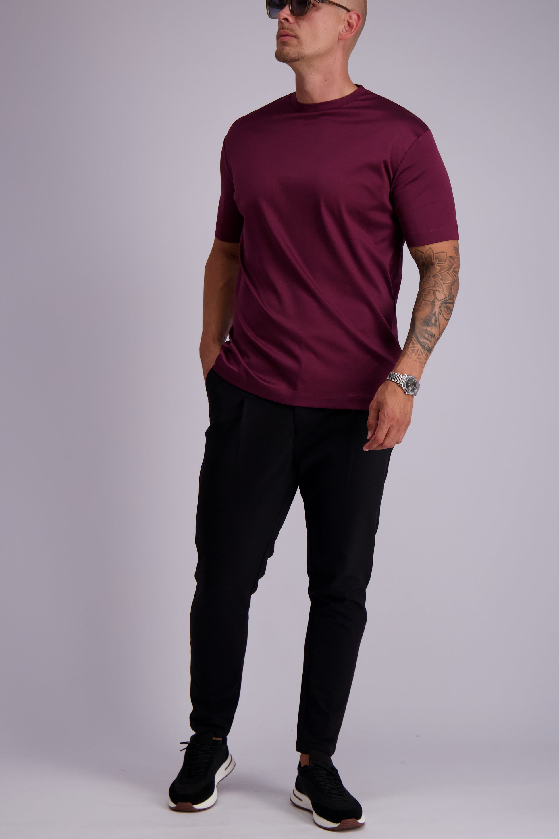 Les Brutes t-shirt bordeaux burgundy red mercerised