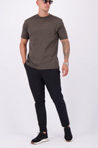 Les Brutes mercerised t-shirt donkergroen glans t-shirt