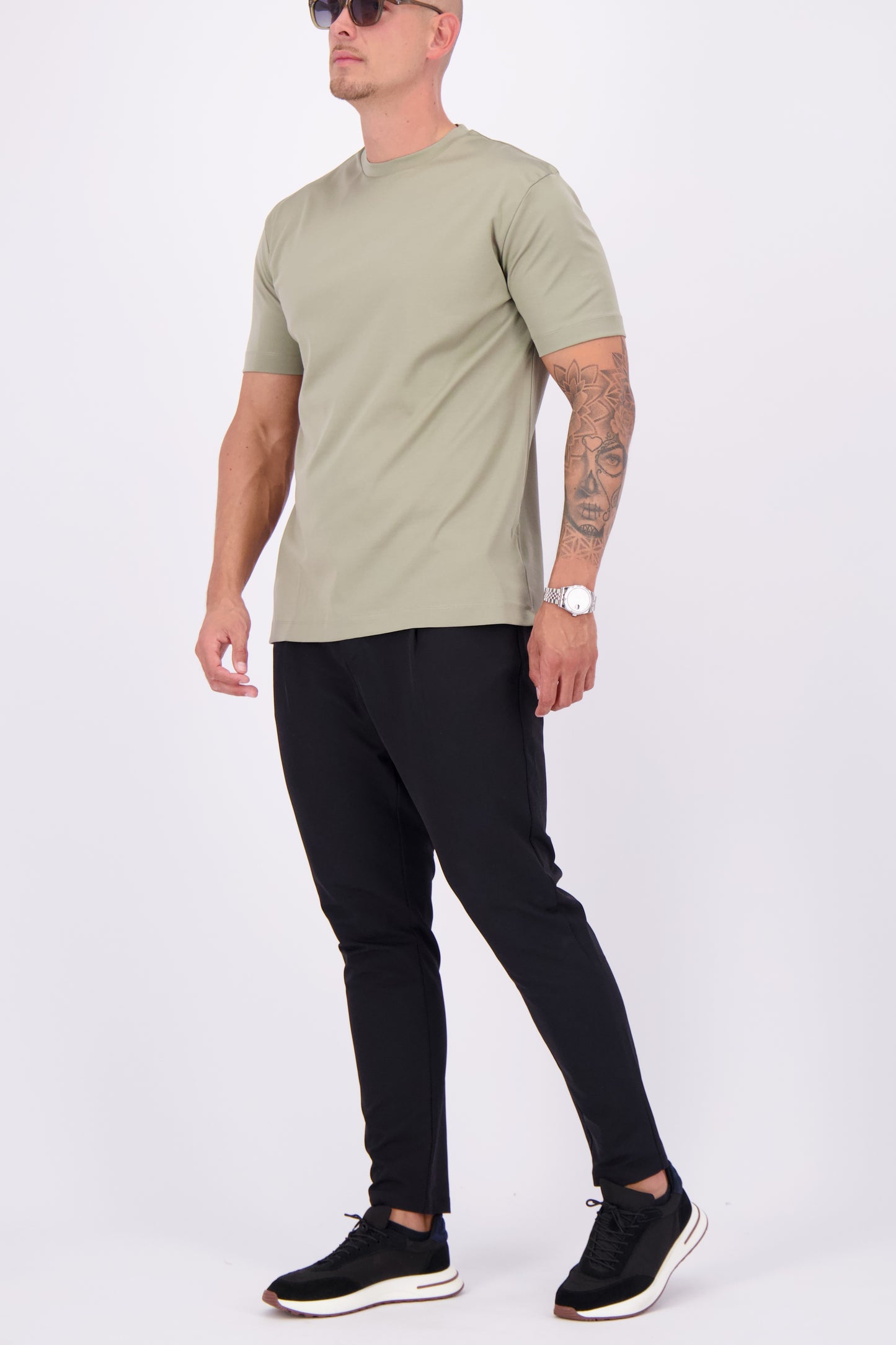 Les Brutes mercerised tshirt light green glans t-shirt lichtgroen
