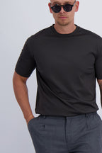 Les Brutes luxury double mercerised t-shirt in dark grey. Crafted from premium supima cotton. A musthave with a timeless design for men