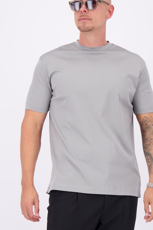 Les Brutes mercerised tshirt light grey glans tshirt lichtgrijs