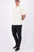 Mercerised tshirt pearl white beige creme glans t-shirt 