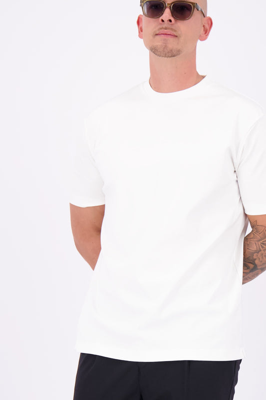 Mercerised tshirt glans tshirt wit white
