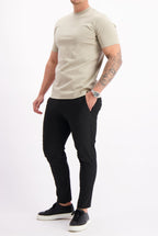Les Brutes mercerised tshirt beige glans t-shirt beige creme