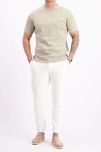 Les Brutes mercerised tshirt beige glans t-shirt beige creme
