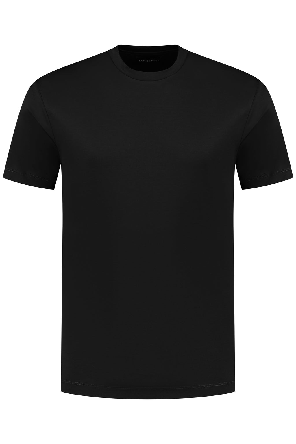 Les Brutes mercerised tshirt black glans t-shirt zwart