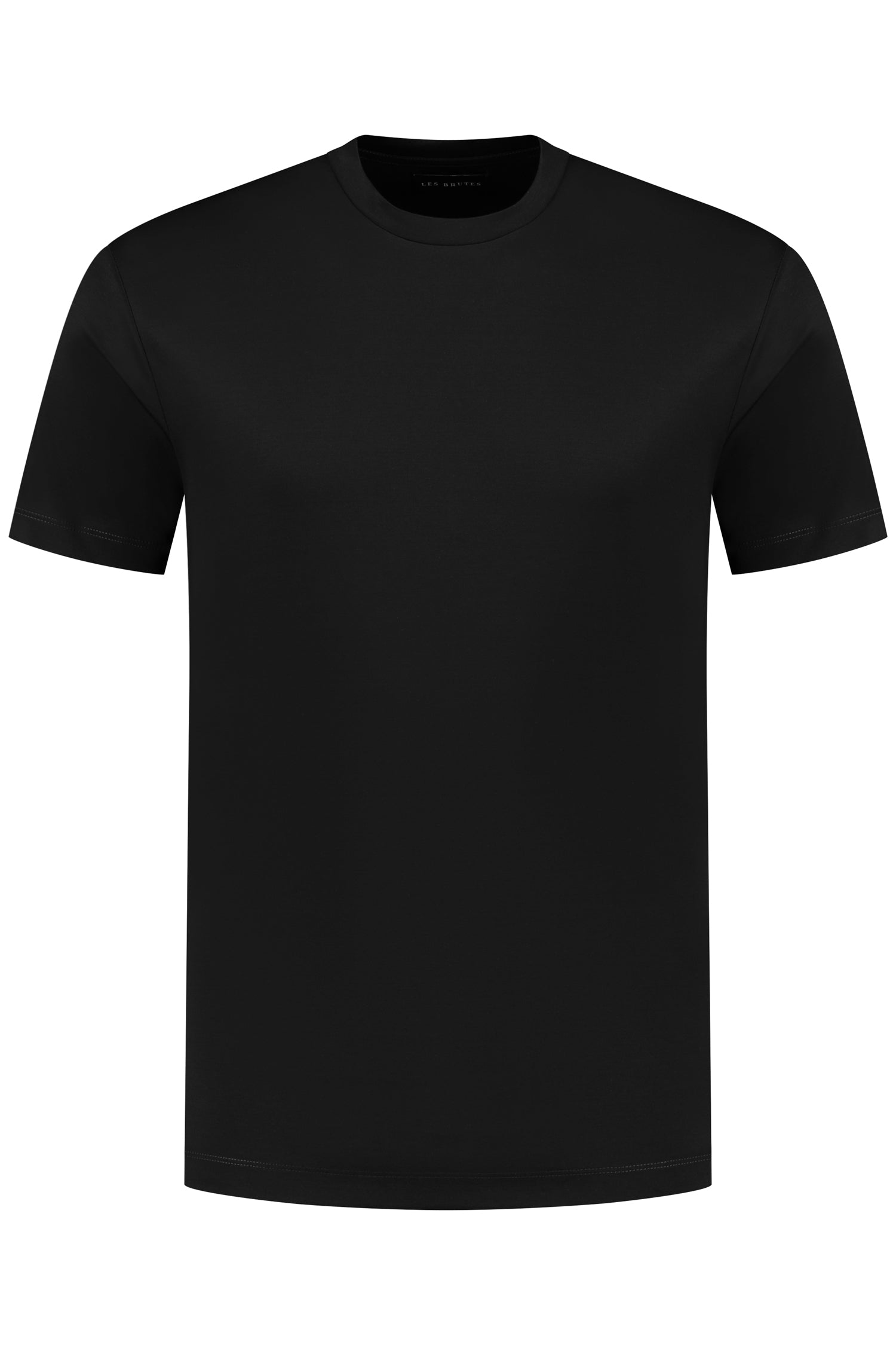 Les Brutes mercerised tshirt black glans t-shirt zwart