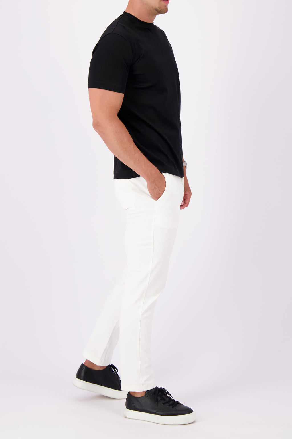 Les Brutes mercerised tshirt black glans t-shirt zwart