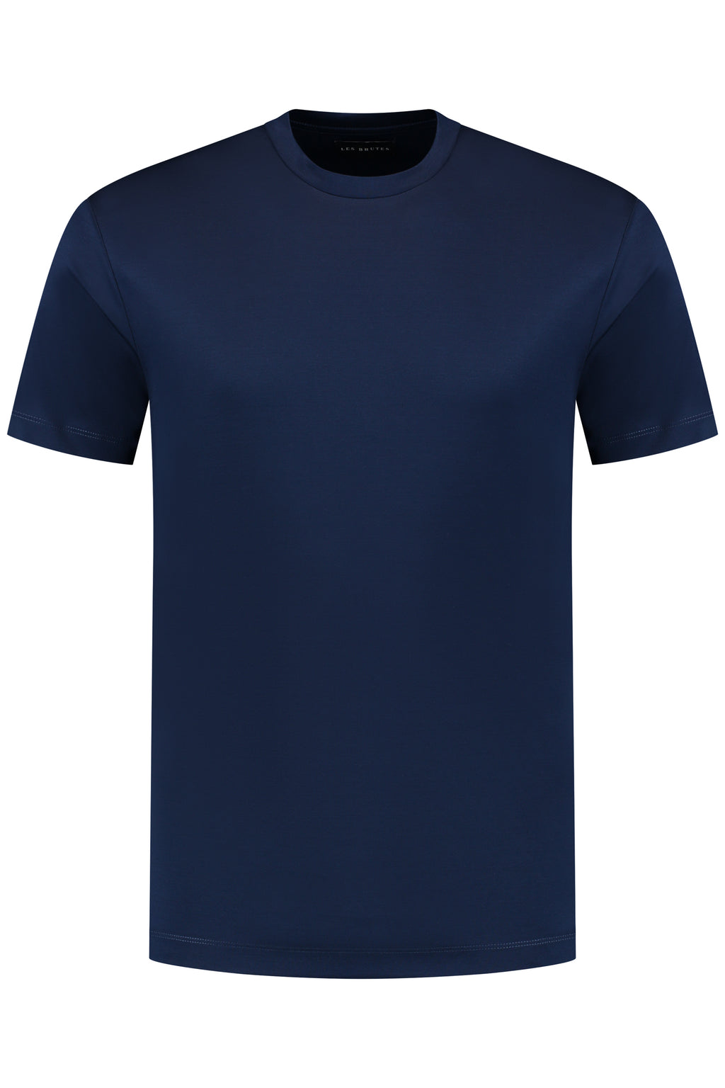 Les Brutes mercerised tshirt navy blue  glans t-shirt blauw koningsblauw donkerblauw