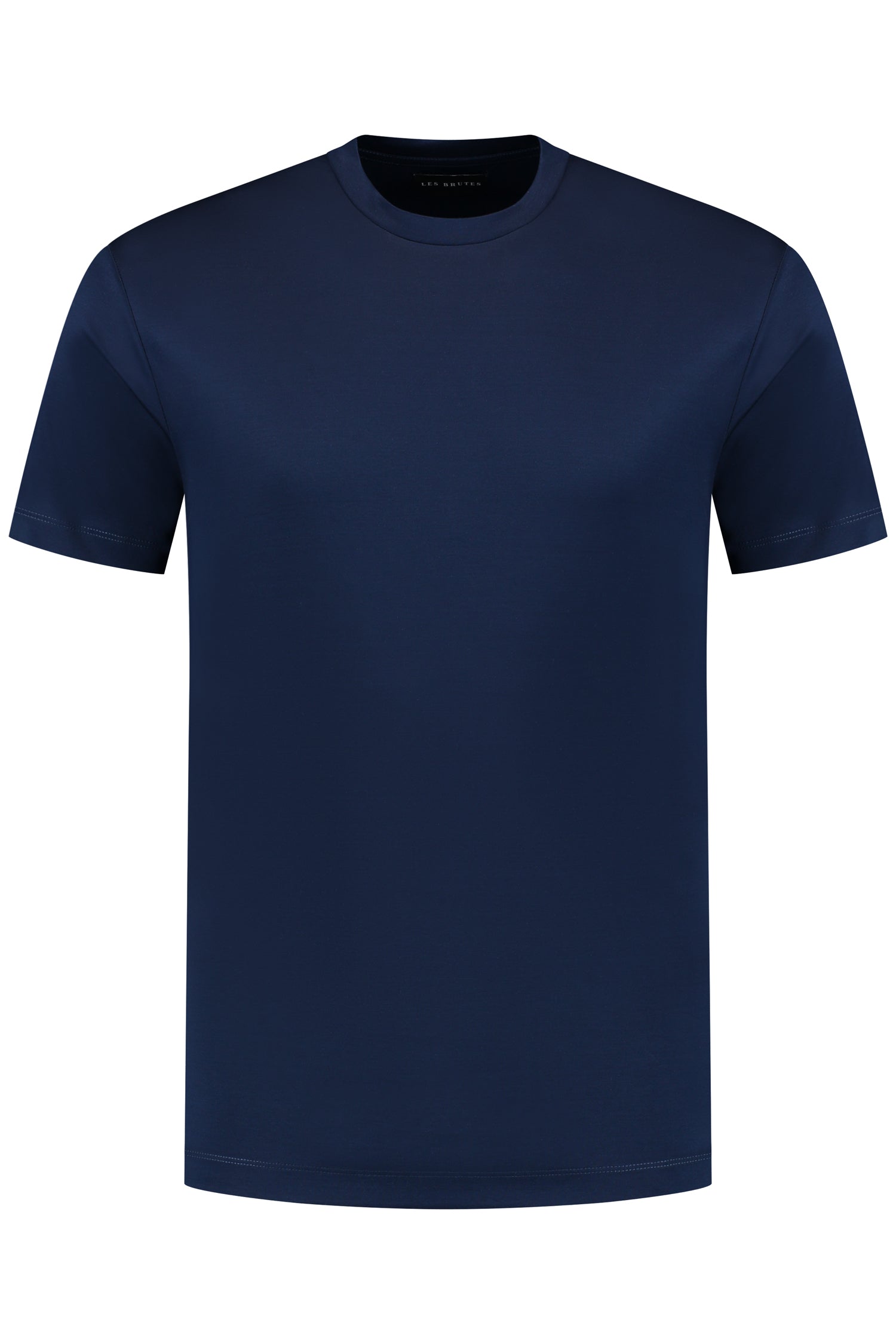 Les Brutes mercerised tshirt navy blue  glans t-shirt blauw koningsblauw donkerblauw