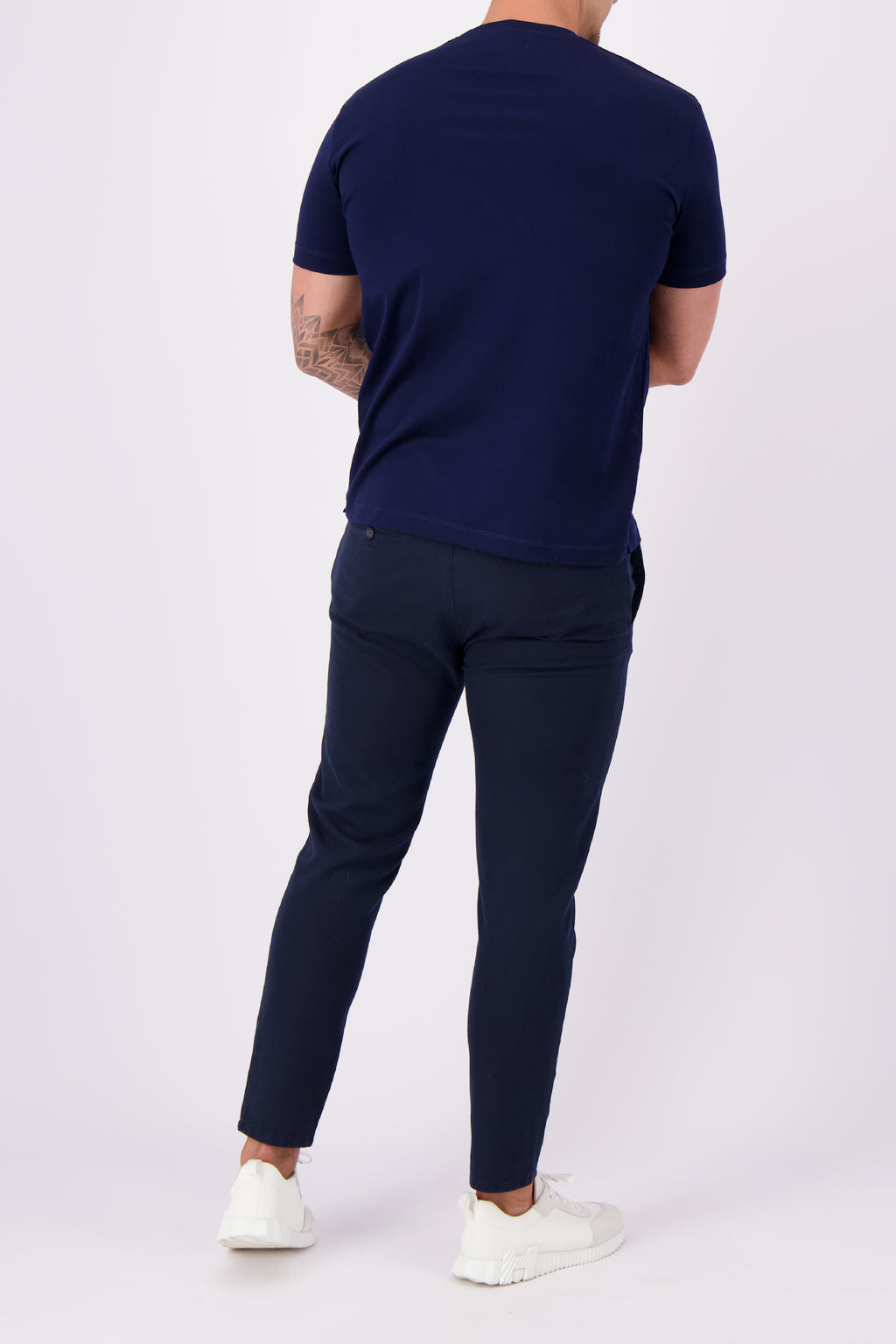 Les Brutes mercerised tshirt navy blue  glans t-shirt blauw koningsblauw donkerblauw