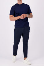 Les Brutes mercerised tshirt navy blue  glans t-shirt blauw koningsblauw donkerblauw