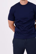 Les Brutes mercerised tshirt navy blue  glans t-shirt blauw koningsblauw donkerblauw