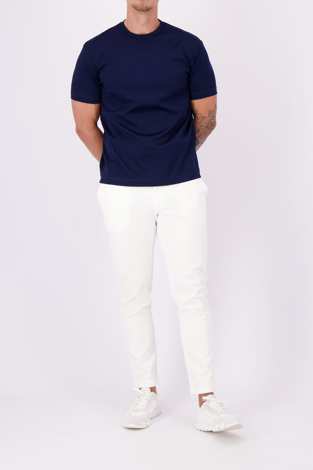 Les Brutes mercerised tshirt navy blue  glans t-shirt blauw koningsblauw donkerblauw