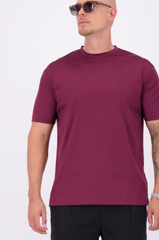 Les Brutes t-shirt bordeaux burgundy red mercerised