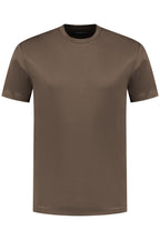 Les Brutes mercerised tshirt coffee brown glans t-shirt bruin