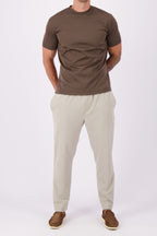 Les Brutes mercerised tshirt coffee brown glans t-shirt bruin