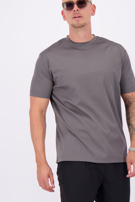 Les Brutes mercerised tshirt grey glans t-shirt grijs donker grijs