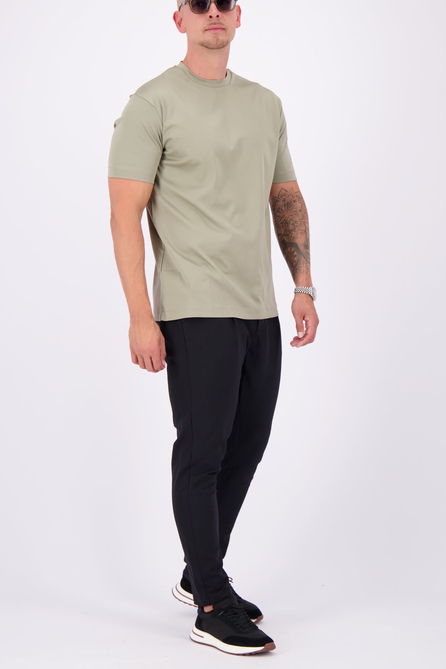 Les Brutes mercerised tshirt light green glans t-shirt lichtgroen